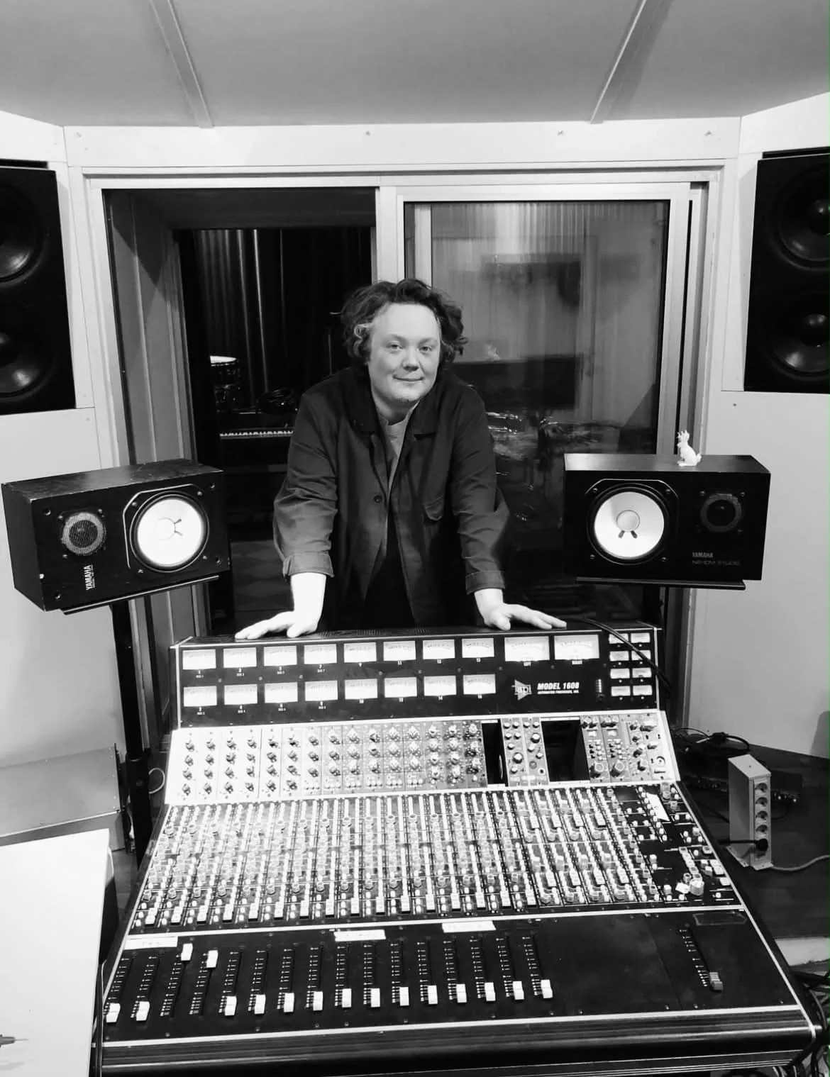 Jonas Lindström in the studio